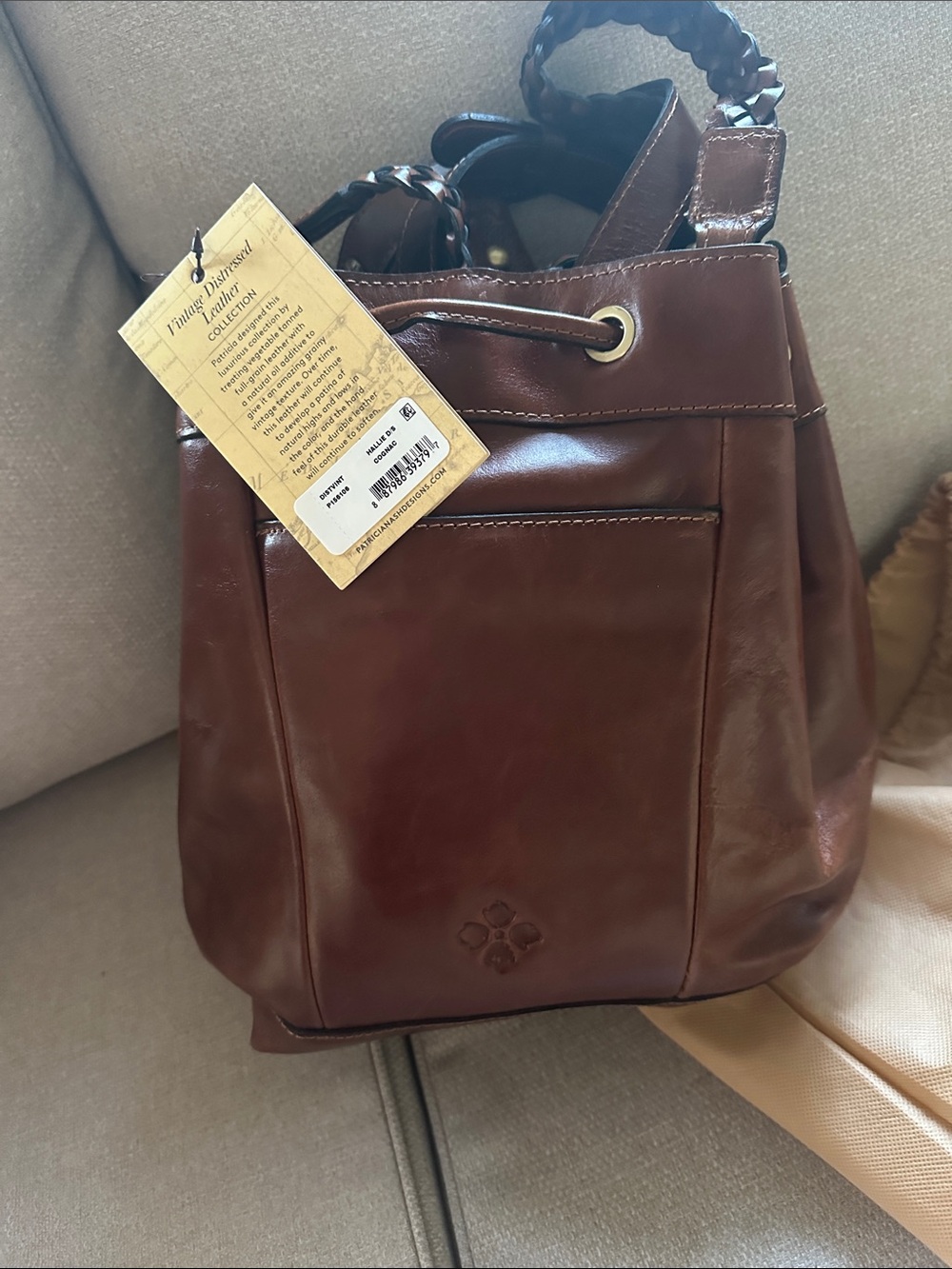 Brown Leather Bucket Bag
